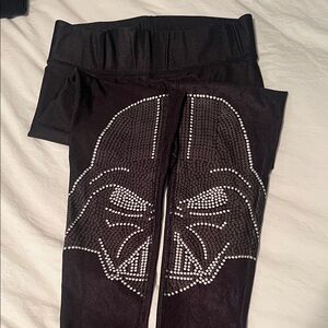 Terez Black Leggings with Darth Vader Design